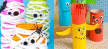 Halloween crafts for preschoolers made by upcycled materials